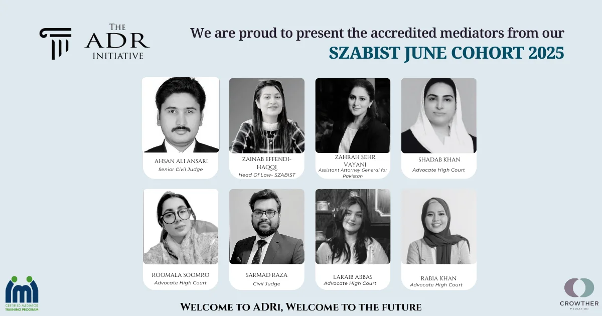 We are Proud to Present the Newest Accredited Mediators from our szabist cohort (June 2025)